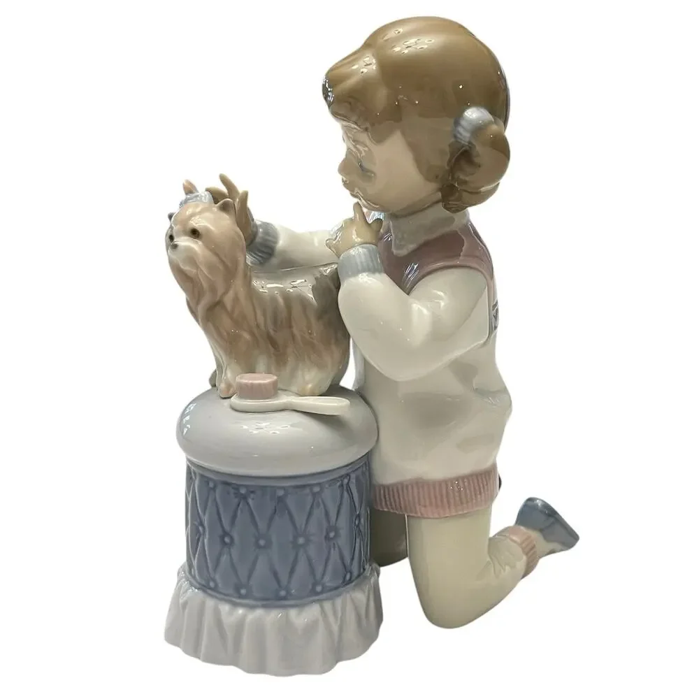 Vintage LLADRO 7" Porcelain Figurine "MY PRETTY PUPPY" #6635 No Box From Spain - Picture 2 of 5